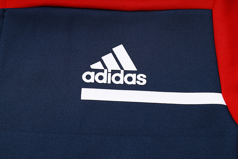 Conjunto de Moletom Adidas Sportswear com Touca Vermelho e Azul