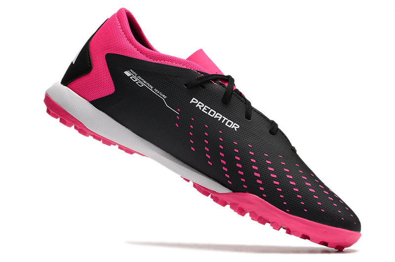 Chuteira Society Adidas Predator Accuracy.1 TF Low Preta e Rosa "Own You Football Pack"