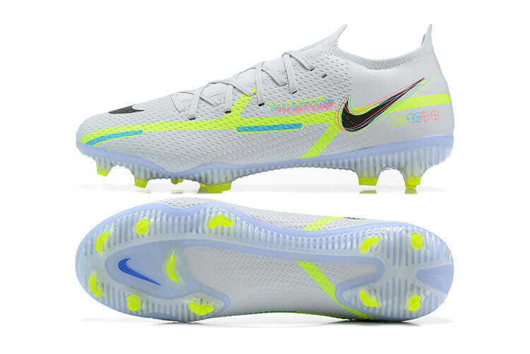 Chuteira Campo Nike Phantom GT2 DF Elite FG Branco e Verde "Progress Pack"