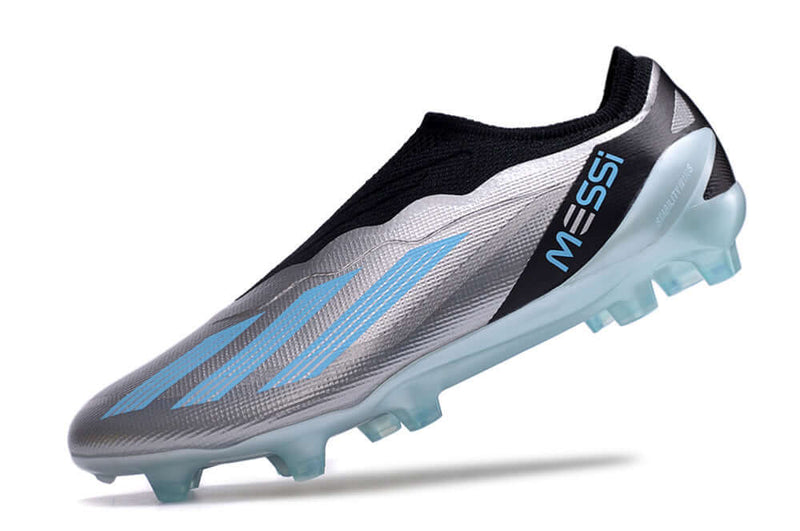 Chuteira Campo Adidas CrazyFast Messi.1 FG Prata e Azul "Infinito"