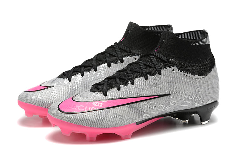 Chuteira Campo Nike Air Zoom Mercurial Superfly 9 Elite FG Preta e Rosa "25 anos Nike"