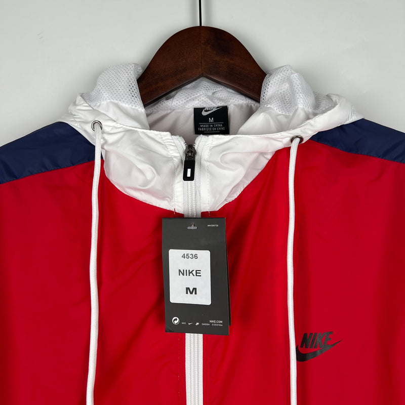 Corta Vento Nike Sportswear Vermelho e Branca