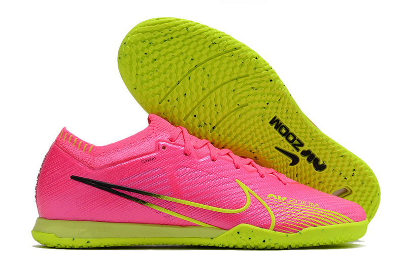 Chuteira Futsal Nike Air Zoom Mercurial Vapor 15 Elite Rosa e Verde "Luminous Pack"