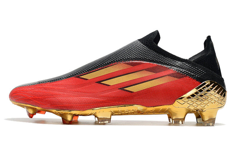 Chuteira Campo Adidas X Speedflow+ FG Vermelho e Dourado "Showdown Pack"