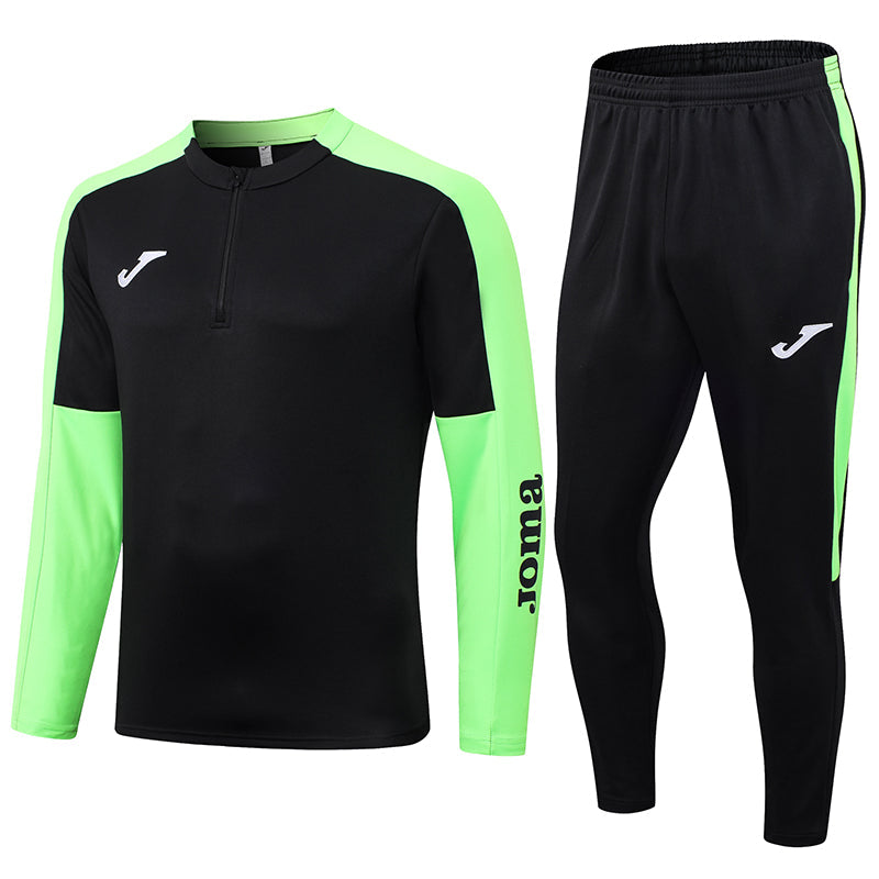 Conjunto de Frio Joma Training Preto e Verde Neon