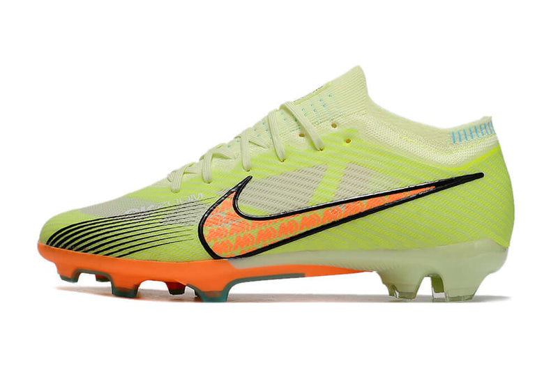 Chuteira Campo Nike Air Zoom Mercurial Vapor 15 Elite FG Verde e Laranja