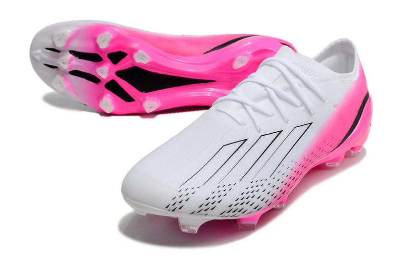 Chuteira Campo Adidas X Speedportal.1 FG Branca e Rosa