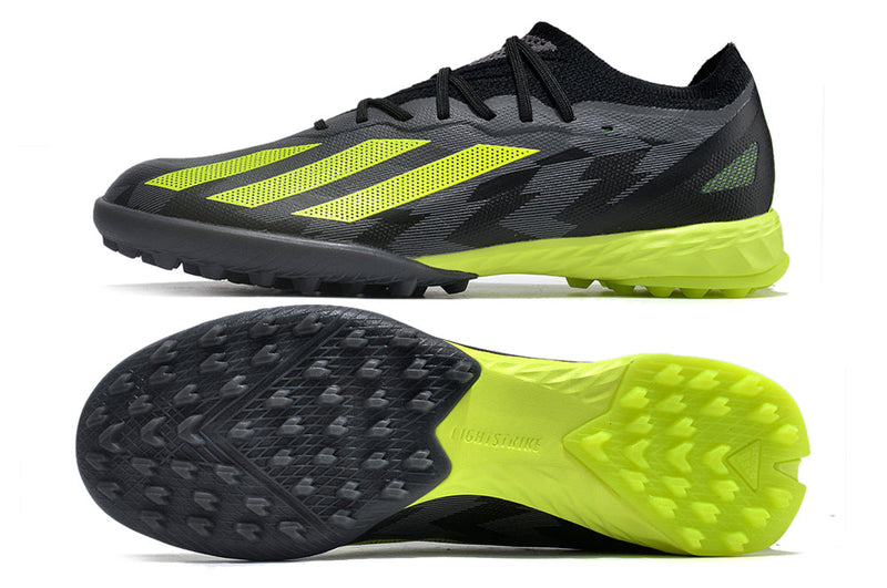 Chuteira Society Adidas X Crazyfast.1 TF Preta e Verde "Crazycharged Pack"