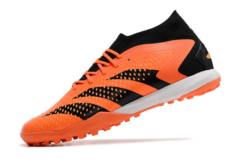 Chuteira Society Adidas Predator Accuracy.1 TF Preta e Laranja "Heatspawn Pack"