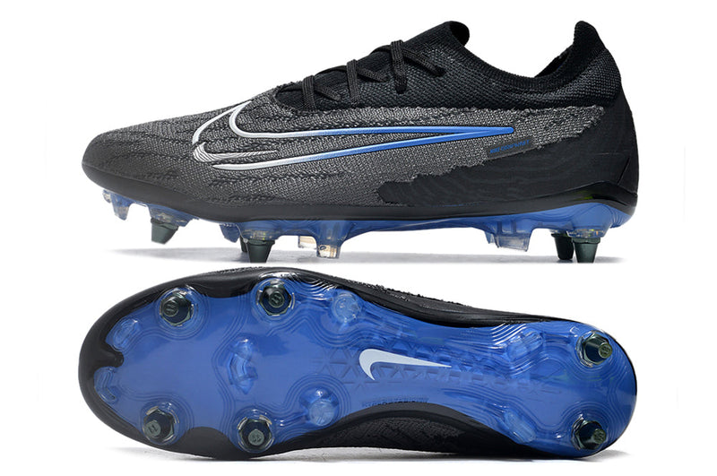 Chuteira Campo Nike Phantom GX Elite Trava Mista Preta e Azul "Black Pack"