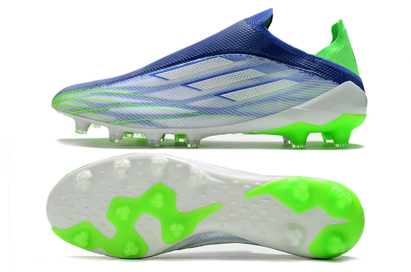 Chuteira Campo Adidas X Speedflow+ FG Azul e Verde "Special Adizero Prime"