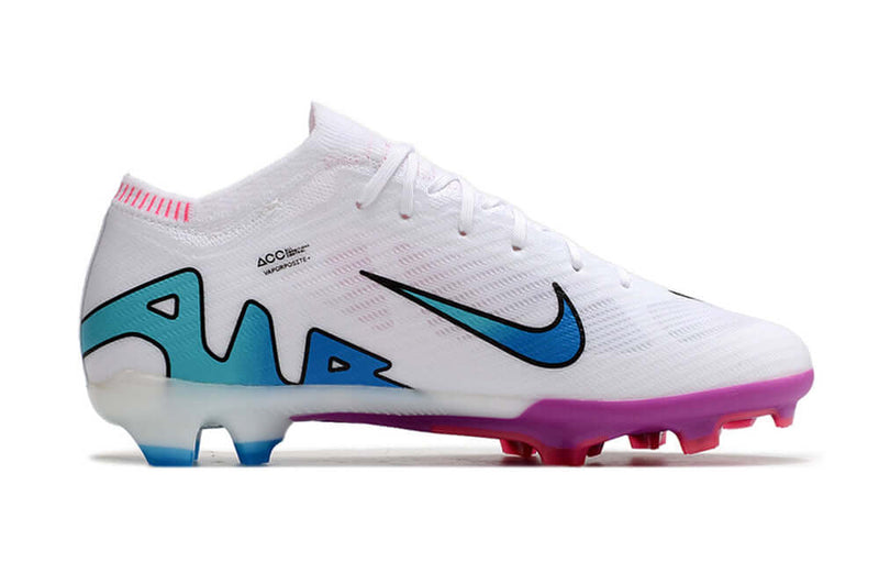 Chuteira Campo Nike Air Zoom Mercurial Vapor 15 Elite FG Branca, Roxo e Rosa