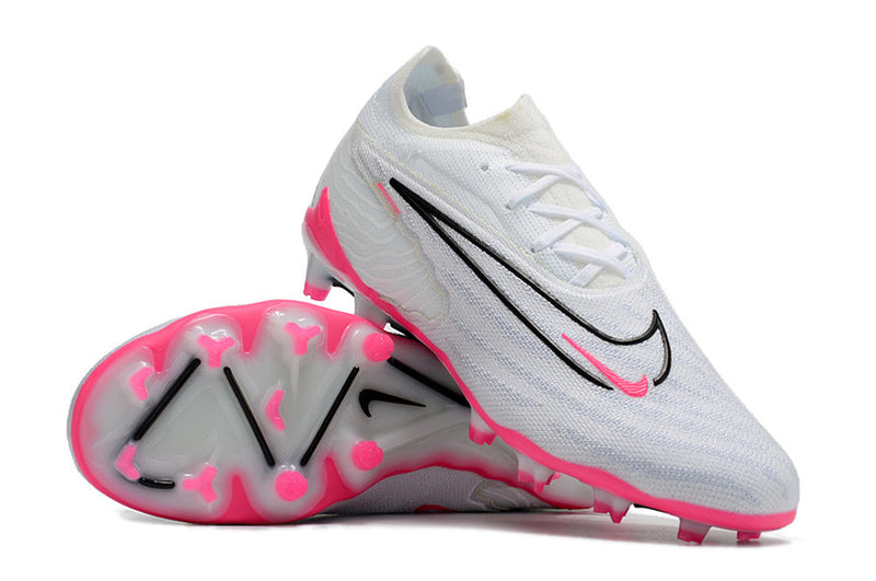 Chuteira Campo Nike Phantom GX Elite FG Branca e Rosa