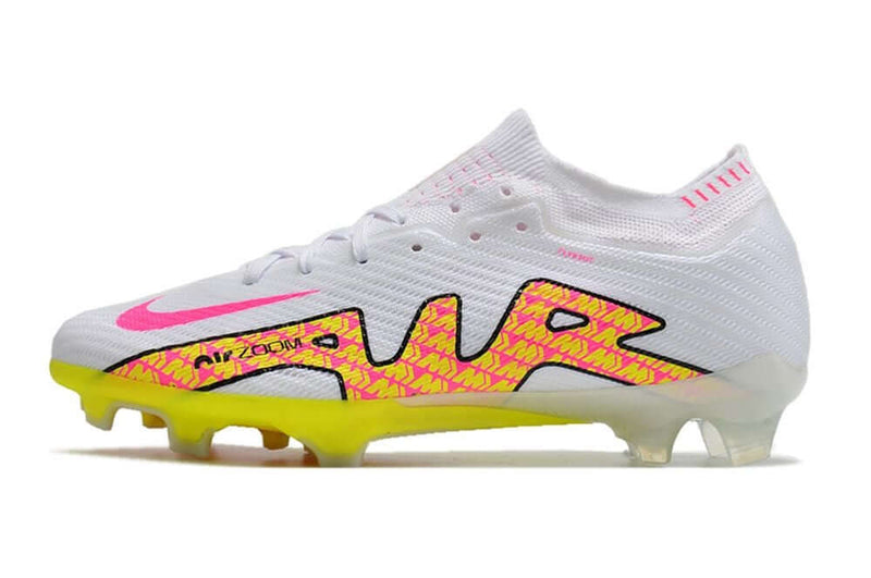 Chuteira Campo Nike Air Zoom Mercurial Vapor 15 Elite FG Branca e Amarela