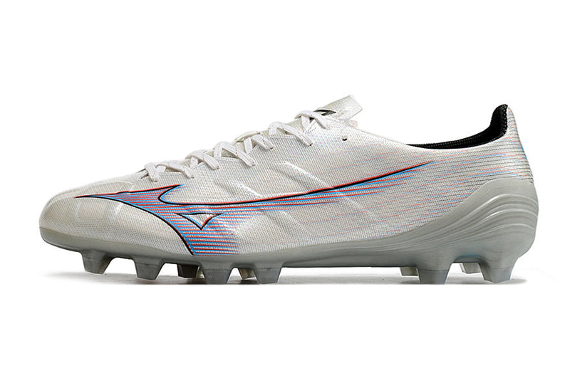 Chuteira Campo Mizuno Alpha FG Branca "Launch"