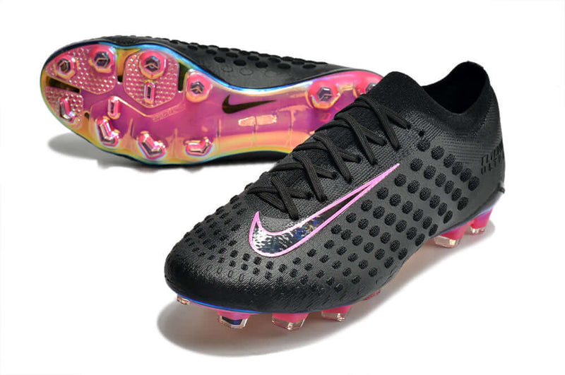 Chuteira Campo Nike Phantom Ultra Venom Elite FG Preta e Rosa