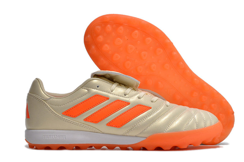 Chuteira Society Adidas Copa Gloro TF Bege e Laranja