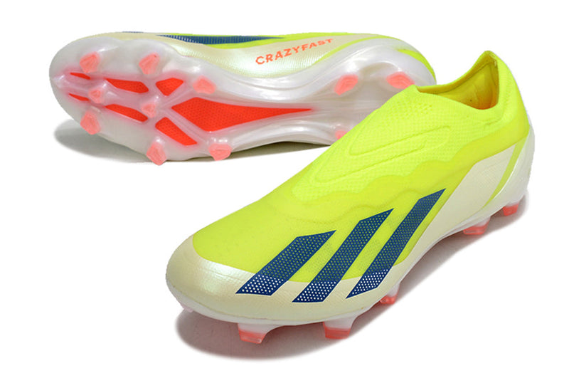 Chuteira Campo Adidas X Crazyfast+ FG Verde e Laranja "Solar Energy Pack"