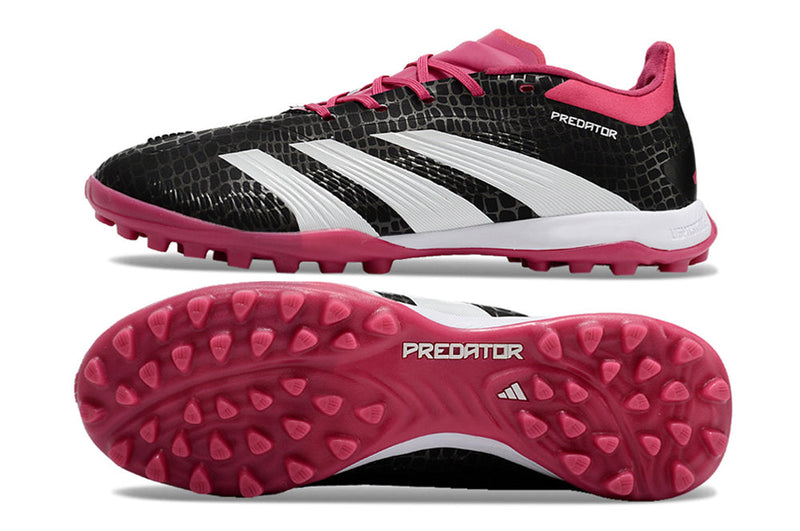 Chuteira Society Adidas Predator Elite TF Preta e Rosa "Predator 30"