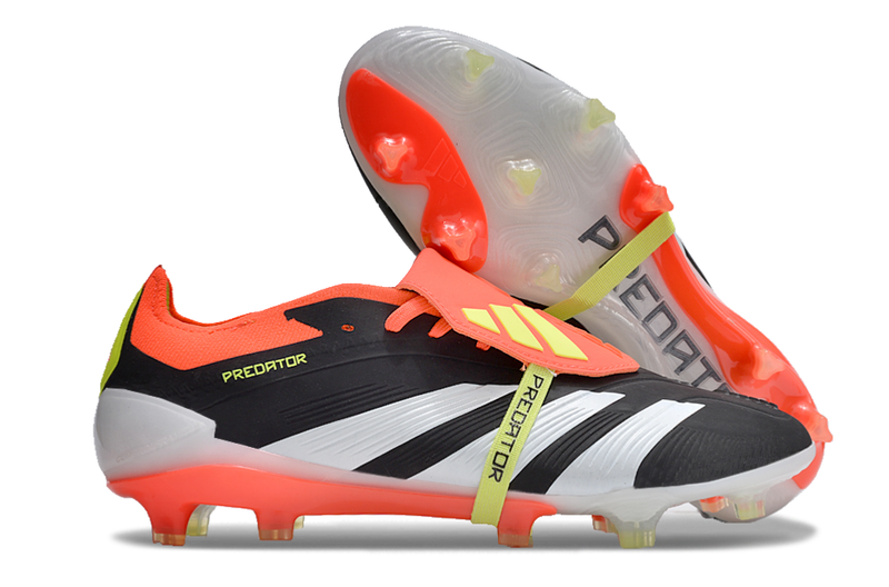 Chuteira Campo Adidas Predator FT 30 Elite FG Preta, Laranja e Branco "Solar Energy Pack"