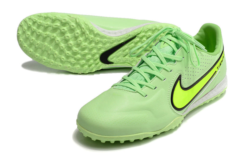 Chuteira Society Nike Tiempo Legend 9 Elite TF Verde "Luminous Pack"