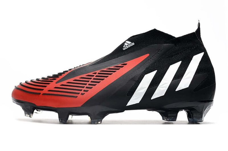 Chuteira Campo Adidas Predator Edge+ FG Preta e Vermelha