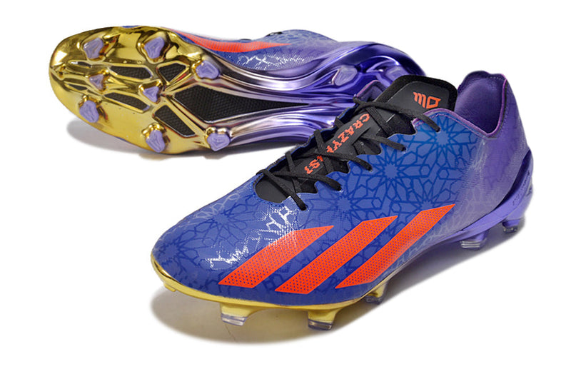 Chuteira Campo Adidas X Crazyfast+ FG Roxo e Vermelho "Salah"