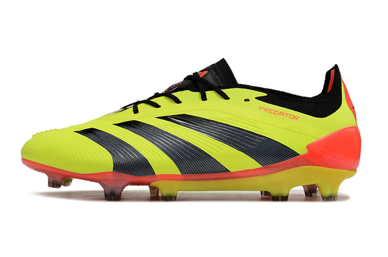 Chuteira Campo Adidas Predator Elite FG Amarelo, Preto e Vermelho "Energy Citrus Pack"