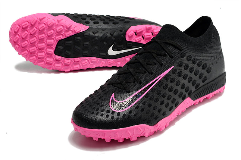 Chuteira Society Nike Phantom Ultra Venom Elite TF Preto e Rosa