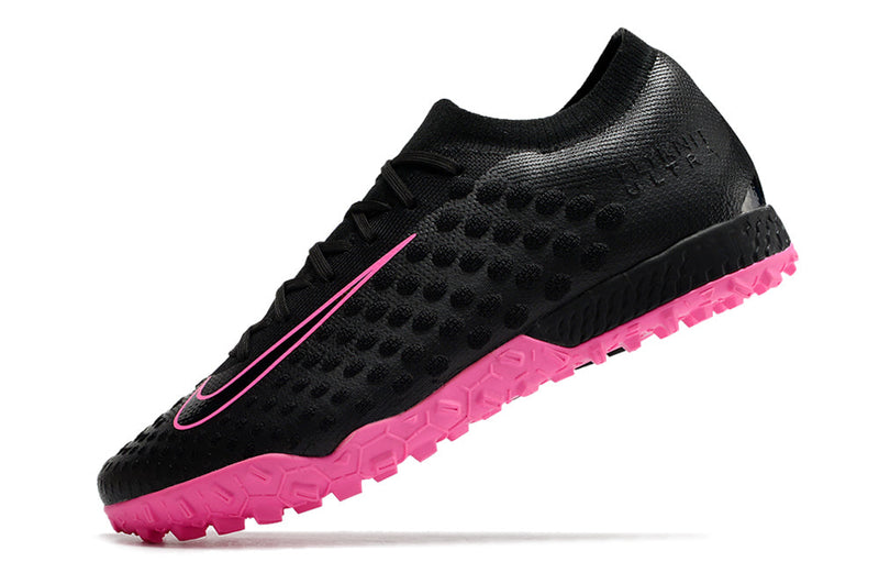 Chuteira Society Nike Phantom Ultra Venom Elite TF Preto e Rosa