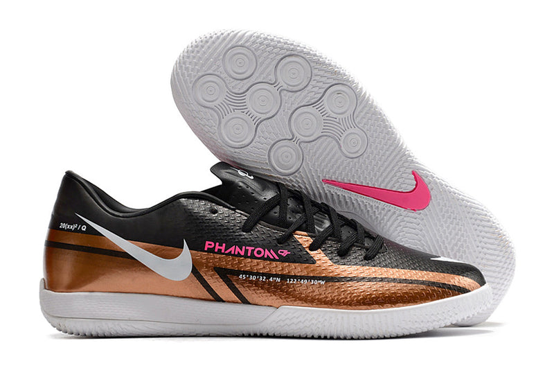 Chuteira Futsal Nike Phantom GT2 Elite IC Cobre e Preto "Generation Pack"