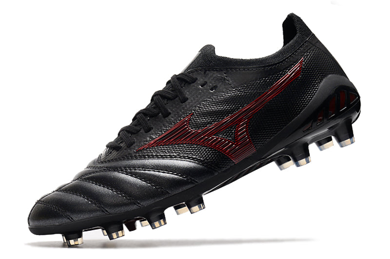 Chuteira Campo Mizuno Morelia Neo 3 FG Preta e Vermelha