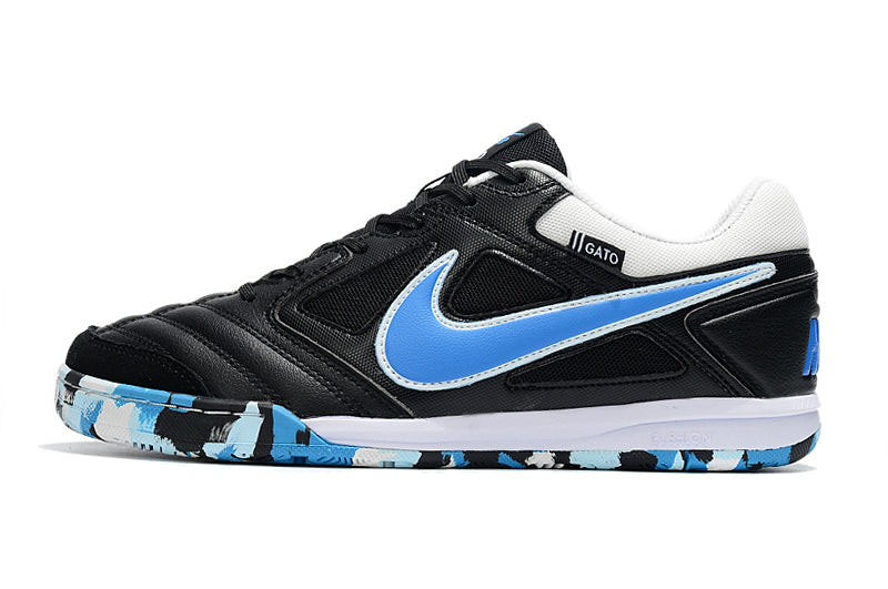 Chuteira Futsal Supreme x Nike SB Gato IC Preta, Azul e Branca