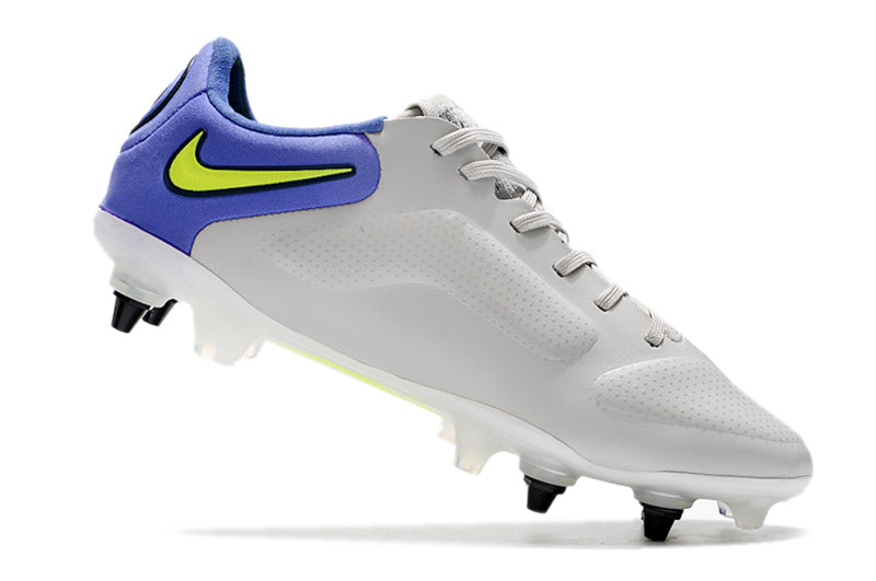 Chuteira Campo Nike Tiempo Legend 9 Elite Trava Mista Cinza e Roxo "Recharge Pack"