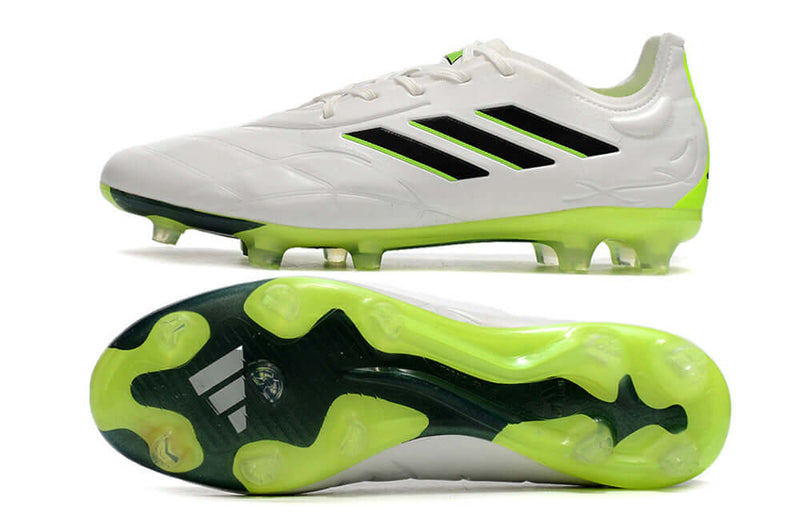 Chuteira Campo Adidas Copa Pure.1 FG Branca e Verde "Crazyrush Pack"