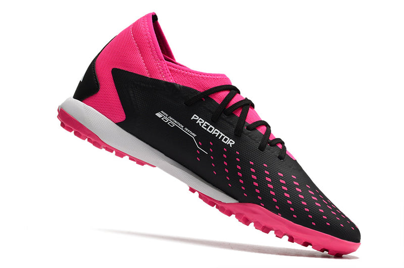 Chuteira Society Adidas Predator Accuracy.1 TF Preta e Rosa "Own You Football Pack"