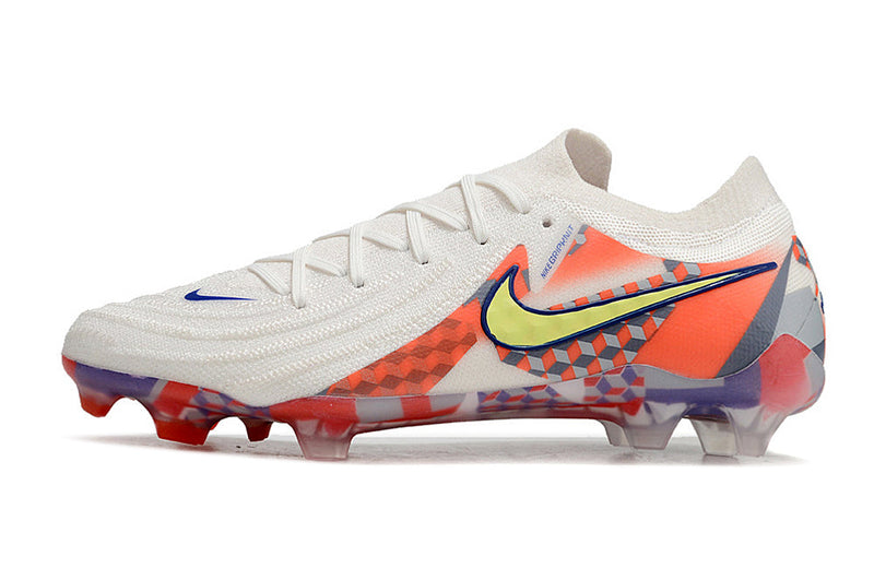 Chuteira Campo Nike Phantom GX 2 Elite FG Branca e Vermelha "Barna Pack"