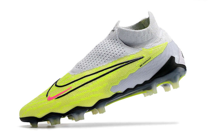 Chuteira Campo Nike Phantom GX DF Elite FG Branca e Verde "Luminous Pack"