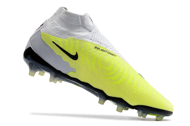 Chuteira Campo Nike Phantom GX DF Elite FG Branca e Verde "Luminous Pack"