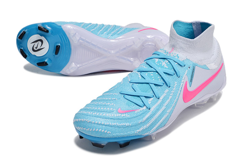 Chuteira Campo Nike Phantom Luna Elite FG Cinza, Azul e Rosa