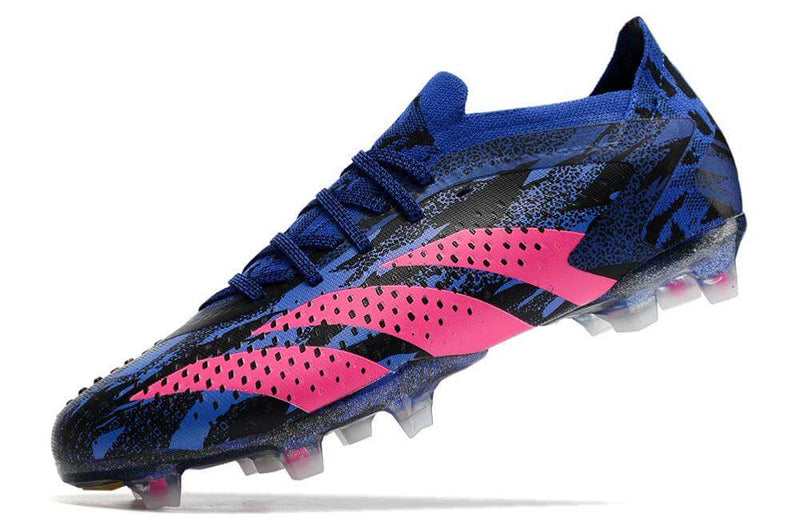 Chuteira Campo Adidas Predator Accuracy.1 FG Low Azul e Rosa "Pogba"