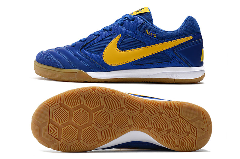 Chuteira Futsal Supreme x Nike SB Gato IC Azul e Amarela