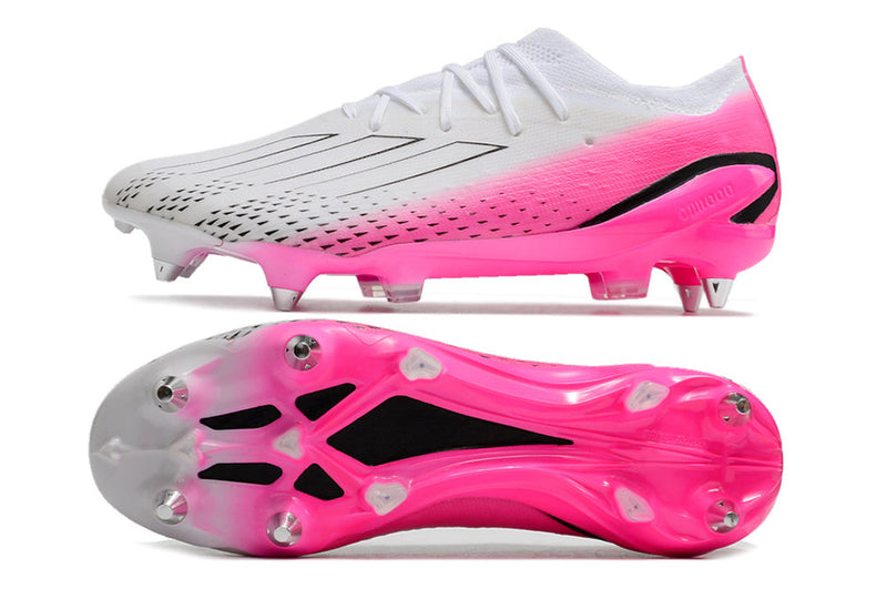 Chuteira Campo Adidas X Speedportal.1 Ponta de Aluminio Branca e Rosa