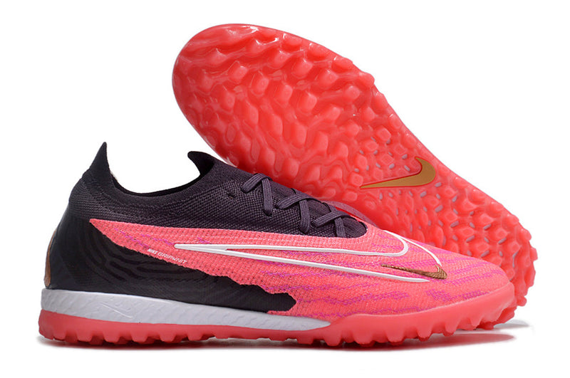 Chuteira Society Nike Phantom GX Elite TF Preto e Rosa "Generation Pack"