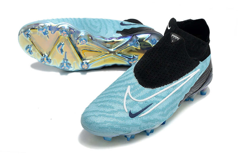 Chuteira Campo Nike Phantom GX DF Elite FG Preta e Azul