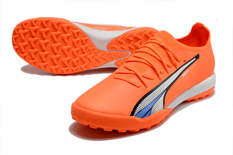 Chuteira Society Puma Ultra Ultimate 1.4 TF Laranja "Supercharge Pack"