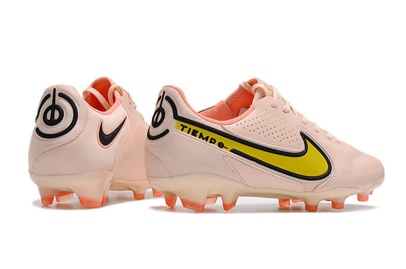 Chuteira Campo Nike Tiempo Legend 9 Elite FG Rosa e Amarelo "Lucent Pack"