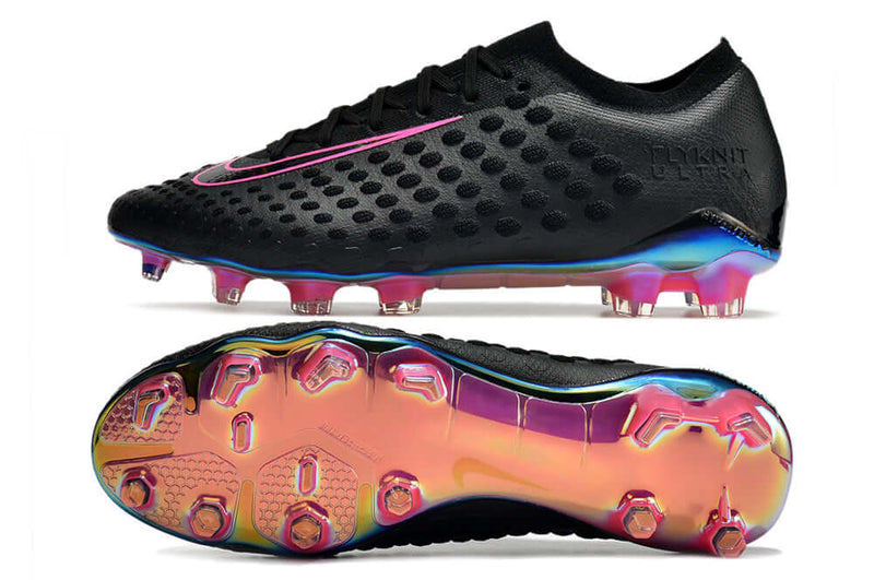 Chuteira Campo Nike Phantom Ultra Venom Elite FG Preta e Rosa