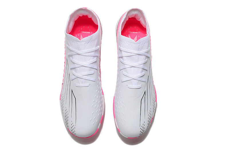 Chuteira Society Adidas X Speedportal.1 TF Branca e Rosa