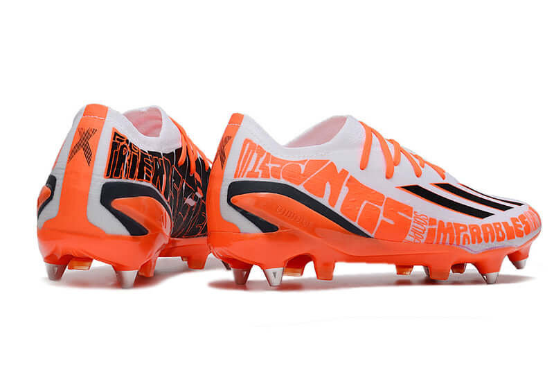 Chuteira Campo Adidas X Speedportal Messi.1 Ponta de Aluminio Branca e Laranja "Balon te Adoro Pack"